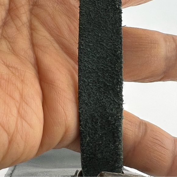 Tumi Hunter Green Leather Luggage ID Name Tag Vintage Accessories - Picture 15 of 16